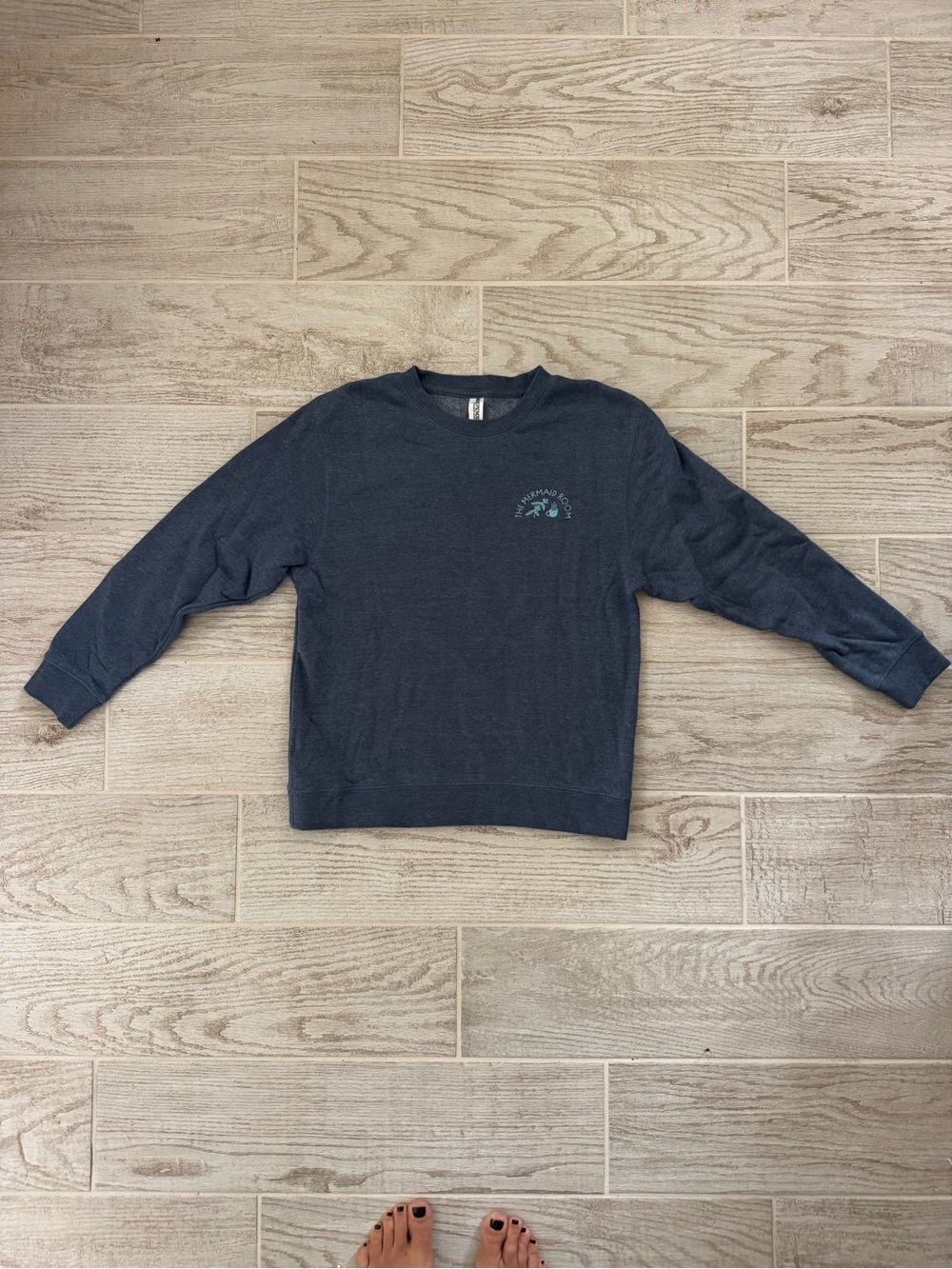 Girl’s women xs Mermaid Navy Crewneck Sweatshirt - Blue